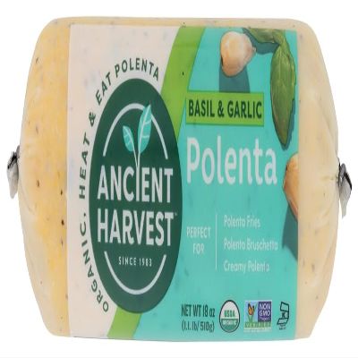 Ancient Harvest Food Merchants Organic Polenta Basil Garlic -- 18 oz - 3PC