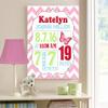 Personalized Stretched Canvas Birth Announcement Gift, Custom Baby Name, Date, Weight Stats, Newborn Butterfly Nursery Wall Art Decor, Wooden Frame Construction, Ready to Hang 24X30 view 4