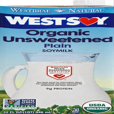 Westbrae Natural Unsweetened Soymilk, 32 Fluid Ounce (Pack of 12)