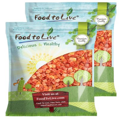 Food to Live Dried Diced Papaya, 15 Pounds Kosher, Vegan, Sweetened, Unsulfured, Bulk