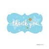 Andaz Press Twinkle Twinkle Little Star Baby Blue Baby Shower Collection, Fancy Frame Label Stickers, Thank You, 36-Pack view 1