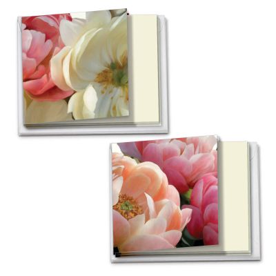 The Best Card Company - 12 Assorted Blank Note Cards (4 x 5.12 Inch) - Boxed All Occasion Notecards Bulk (2 Designs, 6 Each) - Peony Passion MQ4606OCB-B6x2-NB
