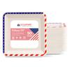 [100 COUNT]Harvest Pack PFAS FREE 9.5-inch American Flag Patriotic Party Disposable Compostable Square Paper Plates, July Fourth Natural Bagasse Square Plates, From Eco-Friendly Sugarcane Plant Fibers view 1