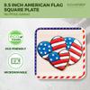 [100 COUNT]Harvest Pack PFAS FREE 9.5-inch American Flag Patriotic Party Disposable Compostable Square Paper Plates, July Fourth Natural Bagasse Square Plates, From Eco-Friendly Sugarcane Plant Fibers view 4