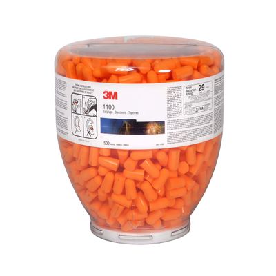 3M One Touch 1100 Earplugs Refill 391-1100 (Pack of 500)