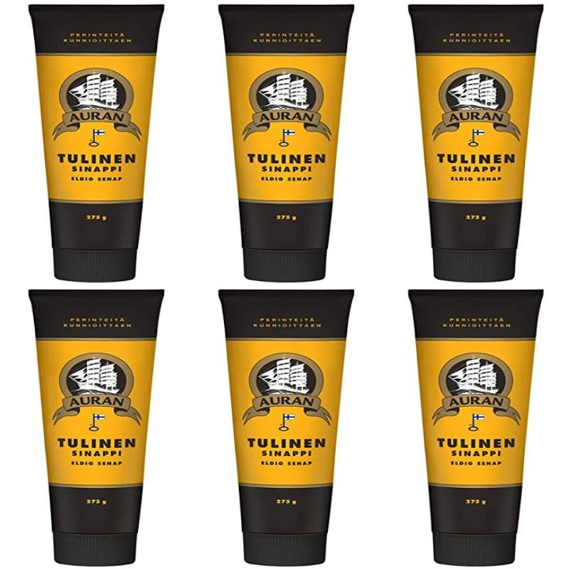AURAN ISO Mustard hot tulinen 275g FINLAND (SET OF SIX)