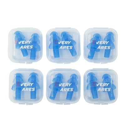 Every Cares Silicone Swimming Earplugs for Adult, 6 Pairs, Comfortable, Waterproof, Ear Plugs for Swimming and Showering, with Case (Blue)