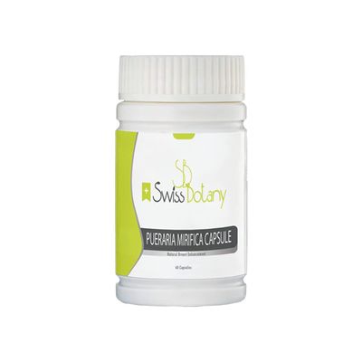 Swiss Botany Organic Pueraria Mirifica Breast Enhancement Pills for Women - Breast Enlargement Capsule for Elasticity, Firmness and Smoothness - Improves Skin, Hair and Nails - 60 Capsules