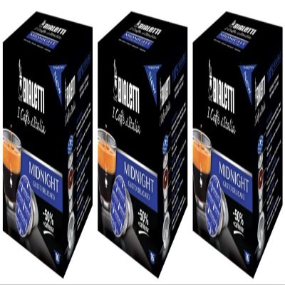 Bialetti Midnight Espresso Capsules, Delicate Taste -50% Caffeine 48 Count