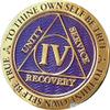 RecoveryChip 4 Year AA Medallion Reflex Purple Gold Plated Chip view 1