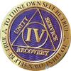 RecoveryChip 4 Year AA Medallion Reflex Purple Gold Plated Chip view 3