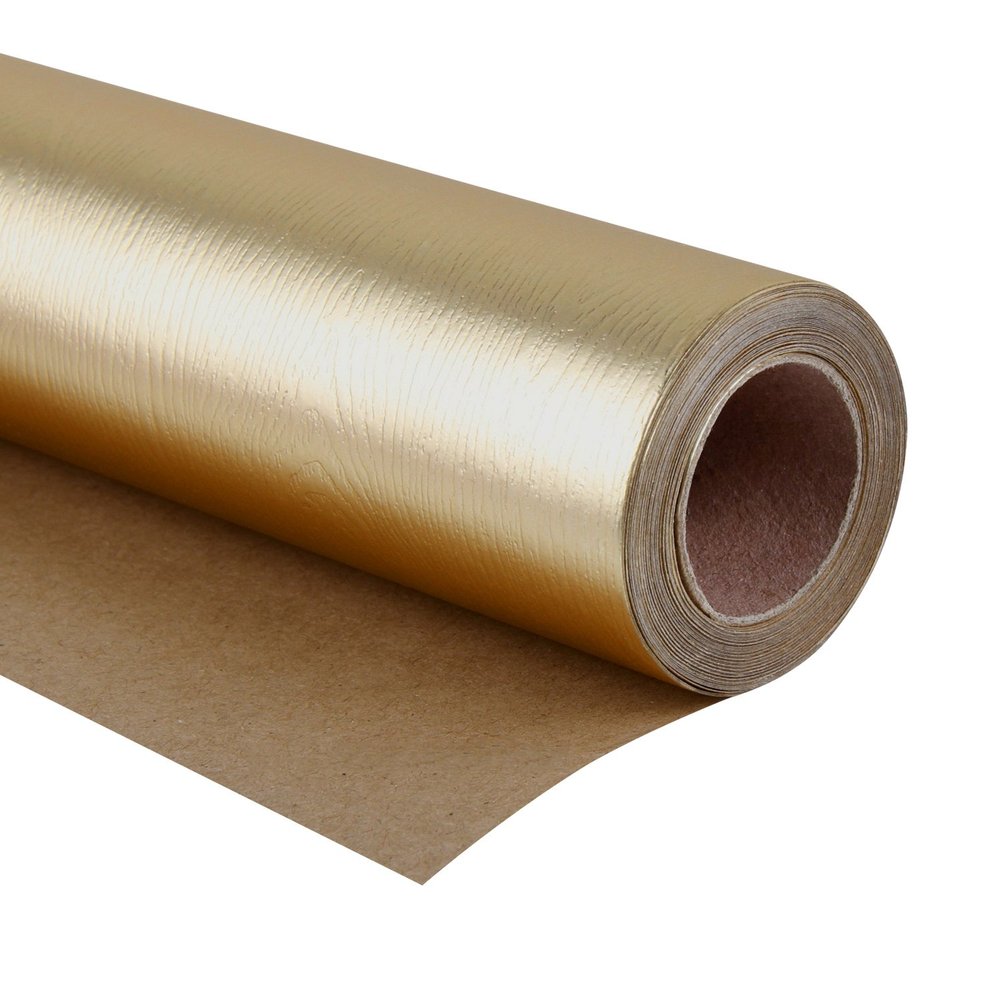 WRAPAHOLIC 30 Inch Gold Wrapping Paper Roll - Jumbo Roll Basic Texture Matte Gold for Birthday, Holiday, Wedding, Baby Shower Wrap - 30 inch x 16.5 feet
