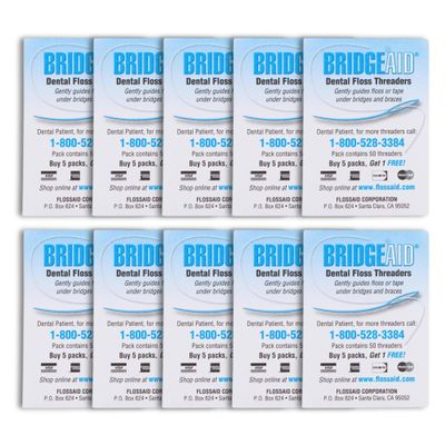 FLOSSAID BridgeAid Threaders 2 packs of 50 (100 Threaders)