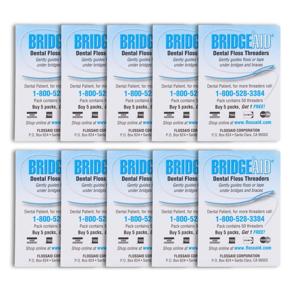 FLOSSAID BridgeAid Threaders 2 packs of 50 (100 Threaders)