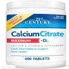 21st Century Calcium Citrate + D3, 400 Tablets Per Bottle (2 Pack) view 1
