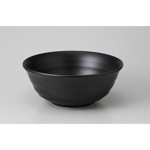 Black Mat, 7.5 Pot, 9.1 x 3.7 inches (23.2 x 9.5 cm), 7.6 fl oz (2,100 cc, 935 g), Bowl, Restaurant, Ryokan, Udon, Buckwheat Ramen, Japanese Tableware, Restaurant, Commercial Use