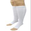 5StarDeals Zipper Compression Socks Supports Stockings Leg Open Toe 23-32mmHg Zipper (L, White) view 1
