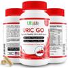 #1 URIC GO Uric Acid Cleanse Support Supplement for G.O.U.T - Natural Kidney Cleanse Detox Formula Chanca Piedra, Celery Seed, Tart Cherry, Cranberry, Pomegranate, Turmeric, Vegan Non-GMO 60 Capsules view 1