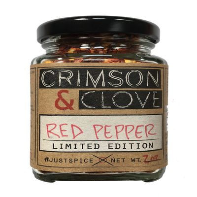 All Natural Premium Crushed Red Pepper Flakes by Crimson and Clove (2 oz. glass spice jar)