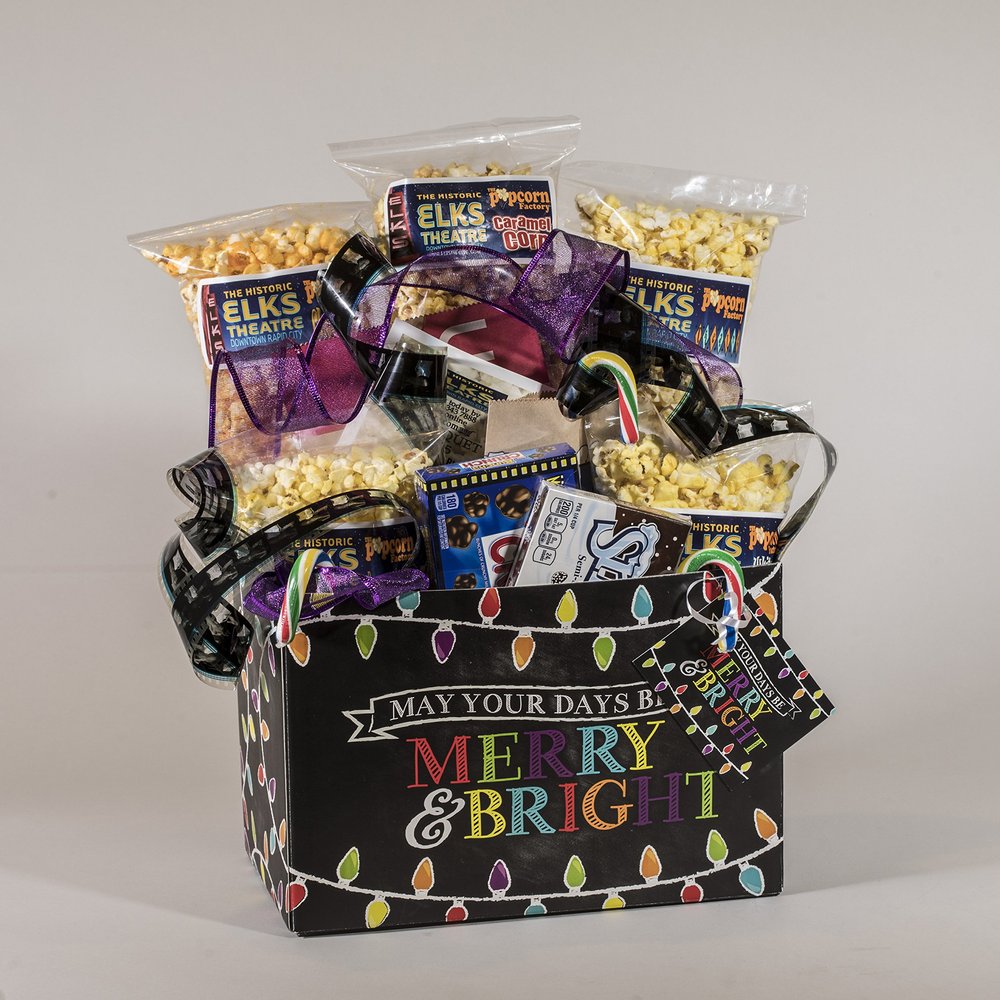 Merry and Bright Gourmet and Theater Popcorn Gift Basket
