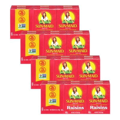 Sun Maid California Raisins (24 Boxes 6 x 4 packs)