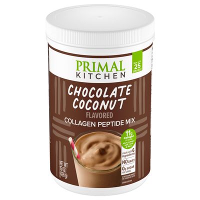 Primal Kitchen Chocolate Collagen Fuel Drink Mix, Chocolate Coconut Collagen Peptides, No Dairy or Artificial Sweeteners, 15 Ounces