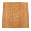 BambooMN 12.5" x 12.5" Carbonized Brown Bamboo Finger Labyrinth for Meditation and Prayer, 7 Circuit Cretan Style, 1 Piece view 1
