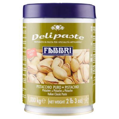 Fabbri Delipaste Pure Pistachio, Flavoring Compound for Gelato, Ice Cream, Soft Serve, Pastry and Confectionary - 1 Tin of 2.2 lb