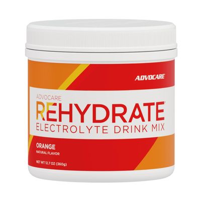 AdvoCare Rehydrate - Electrolyte Drink Mix - Includes Magnesium, Sodium, Potassium & Calcium - Antioxidant & Amino Acid Fortified - Supports Hydration & Recovery - Orange, 12.7 oz