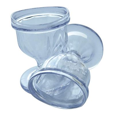 HealthAndYoga ChillEyes Transparent Eye Wash Cups for Effective Eye Cleansing - with Storage Container - Eye Shaped Rim, Snug Fit (2 Pcs.)