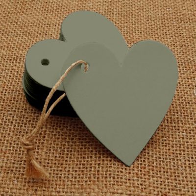 100 Pcs Heart Shape Blank Cardstock Tags Bonbonniere Wedding Favor Gift Tag with Free Natural Jute Twine - Colors Available