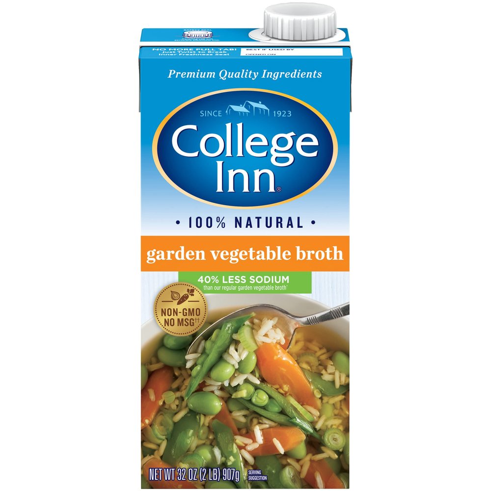 College Inn Fat Free & Reduced Sodium Garden Vegetable Broth 32 oz,Clear