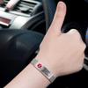 Divoti Custom Engraved Medical Alert ID Bracelet for Men & Women | 316L Stainless Steel Medical ID Jewelry | Red Caduceus with Buckle Clasp Mesh Chain | Adjustable & Personalized Engraving view 2