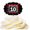 10th Birthday / Anniversary LumberJack Buffalo Plaid Novelty Cupcake Decoration Toppers / Picks -12ct view 1