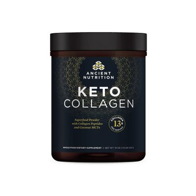 Ancient Nutrition Keto Collagen Powder Drink Mix, Keto Diet Supplement with MCT, Hydrolyzed Collagen Peptides to Support Healthy Skin and Joints, 30 Servings, 19 oz (Packaging May Vary)