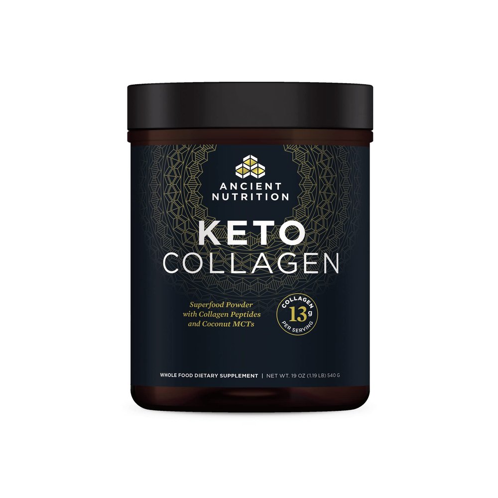 Ancient Nutrition Keto Collagen Powder Drink Mix, Keto Diet Supplement with MCT, Hydrolyzed Collagen Peptides to Support Healthy Skin and Joints, 30 Servings, 19 oz (Packaging May Vary)