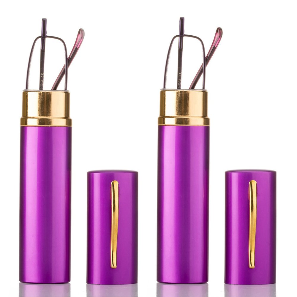 2 Packs Pocket Readers Ultra Compact Purple Reading Glasses in Case +3.00