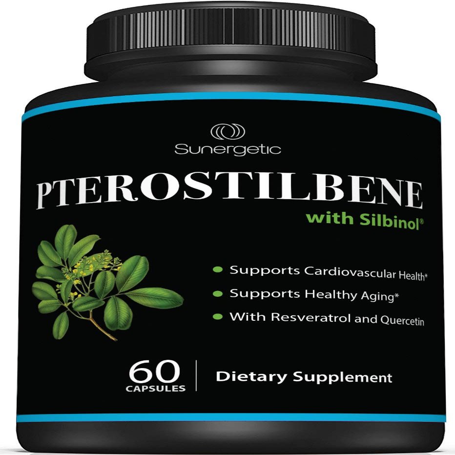 Premium Pterostilbene Supplement Pterostilbene with Resveratrol & Quercetin Supports Healthy Aging Natural Source Pterostilbene 100mg per Serving 60 Capsules