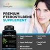 Premium Pterostilbene Supplement  Pterostilbene with Resveratrol & Quercetin  Supports Healthy Aging  Natural Source Pterostilbene 100mg per Serving  60 Capsules view 4