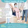 Patient Lift Transfer Belt from Bed to Wheelchair Stair Transfer Emergency Evacuation Chair Pad Safety Medical Lifting Sling Slide Board Transferring for Elderly, Disabled, Adults (Blue - 4 Handles) view 2