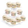 Andaz Press Peach Coral Kraft Brown Rustic Floral Garden Party Wedding Collection, Cupcake Wrappers, 20-Pack view 1