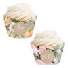 Andaz Press Peach Coral Kraft Brown Rustic Floral Garden Party Wedding Collection, Cupcake Wrappers, 20-Pack view 4