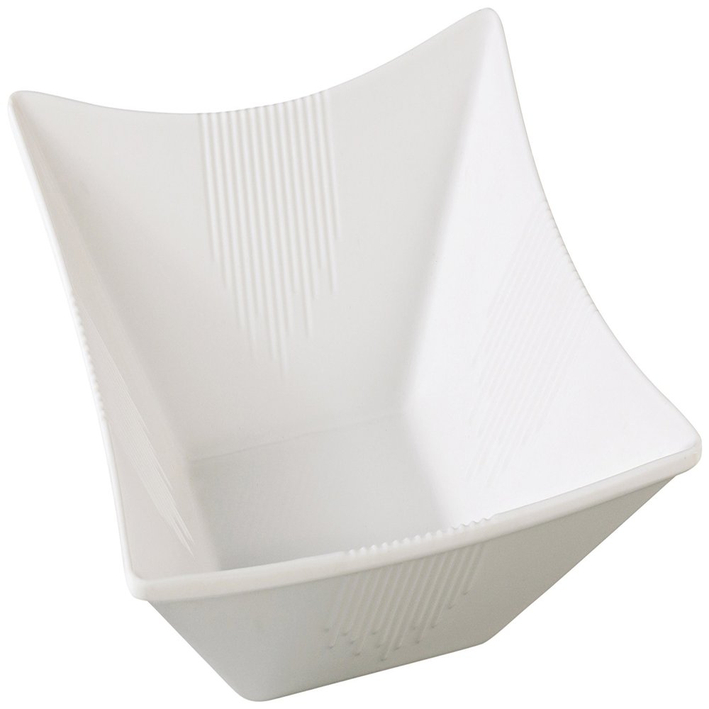 Yanco OK-2541 Osaka-2 Sea Food Bowl, Square, 11" Length, 11" Width, 2.75" Height, Melamine, White Color, Pack of 12