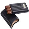 Visol Personalized Leather 3 Finger Cigar Case with Engraved Plate view 1