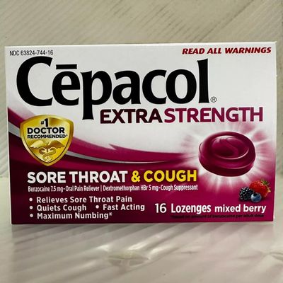 Cepacol Extra Strength Sore Throat & Cough Relief Lozenges, 16 Count, Mixed Berry Flavor, Maximum Numbing, Fast Acting Relieves Sore Throat Pain, and Quiets Cough (Pack of 12)