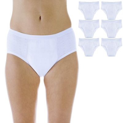 Wearever Womens Maximum Absorbency Reusable Bladder Control Panties 600 ml XXLarge (6-Pack)