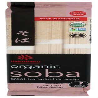 Hakubaku Organic Soba, Authentic Japanese Buckwheat Noodles, (no salt added) 9.5-Ounce (Pack of 16)