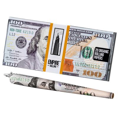 Empire Rolling Bennys Finest King Size Rolling Papers  20 Ultra-Thin 111mm Papers with 100 Bill Design & 20 Filter Tips  Natural, Slow Burning