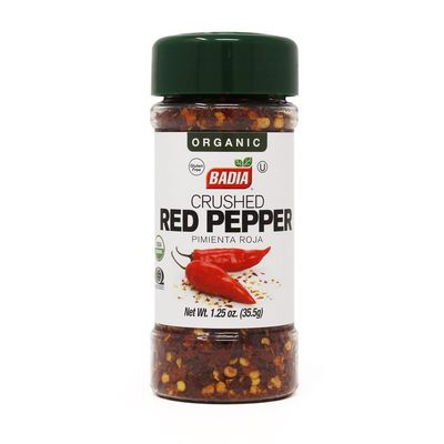 Badia Organic Crushed Red Pepper, 1.25 oz  Spicy Dried Chili Flakes for Cooking, Seasoning & Garnishing