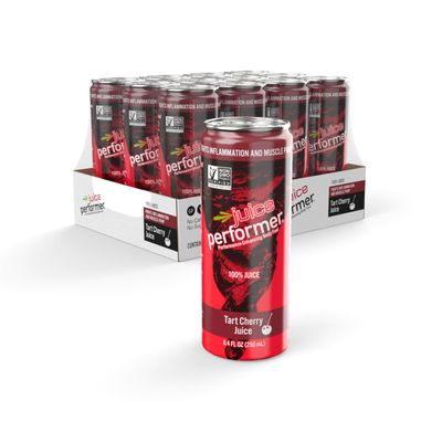Juice Performer Tart Cherry Juice - 100% Juice For Sleep Support and Enhanced Muscle Recovery - Post Performance Recovery Drink - Superfood Athletic Fuel 8.4 Fl.Oz. (12 Pk) Gluten Free